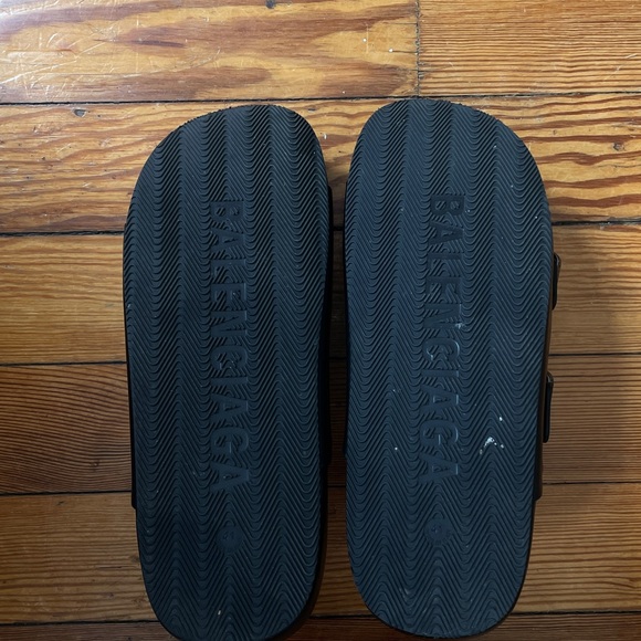Balenciaga Black Double Buckle Slides - Picture 5 of 7